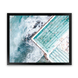 Shop Bondi Pool Aerial III Photo Art Print-Blue, Coastal, Green, Horizontal, Landscape, Photography, Rectangle, View All-framed poster wall decor artwork