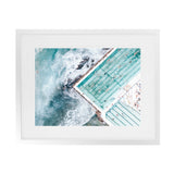 Shop Bondi Pool Aerial III Photo Art Print-Blue, Coastal, Green, Horizontal, Landscape, Photography, Rectangle, View All-framed poster wall decor artwork