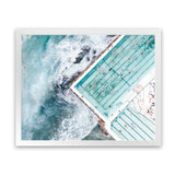 Shop Bondi Pool Aerial III Photo Art Print-Blue, Coastal, Green, Horizontal, Landscape, Photography, Rectangle, View All-framed poster wall decor artwork