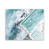 Shop Bondi Pool Aerial III Photo Art Print-Blue, Coastal, Green, Horizontal, Landscape, Photography, Rectangle, View All-framed poster wall decor artwork