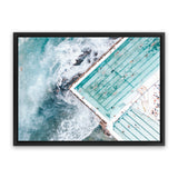 Shop Bondi Pool Aerial III Photo Canvas Art Print-Blue, Coastal, Green, Landscape, Photography, Photography Canvas Prints, View All-framed wall decor artwork
