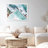 Shop Bondi Pool Aerial IV Photo Art Print-Blue, Coastal, Green, Landscape, Photography, Tropical, View All-framed poster wall decor artwork