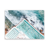 Shop Bondi Pool Aerial IV Photo Canvas Art Print-Blue, Coastal, Green, Landscape, Photography, Photography Canvas Prints, Tropical, View All-framed wall decor artwork
