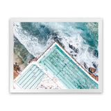 Shop Bondi Pool Aerial IV Photo Art Print-Blue, Coastal, Green, Landscape, Photography, Tropical, View All-framed poster wall decor artwork