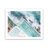 Shop Bondi Pool Aerial IV Photo Art Print-Blue, Coastal, Green, Landscape, Photography, Tropical, View All-framed poster wall decor artwork