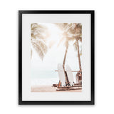 Shop Island Surfboards II Photo Art Print-Boho, Brown, Coastal, Neutrals, Photography, Portrait, Tropical, View All-framed poster wall decor artwork