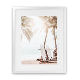 Shop Island Surfboards II Photo Art Print-Boho, Brown, Coastal, Neutrals, Photography, Portrait, Tropical, View All-framed poster wall decor artwork