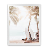 Shop Island Surfboards II Photo Art Print-Boho, Brown, Coastal, Neutrals, Photography, Portrait, Tropical, View All-framed poster wall decor artwork