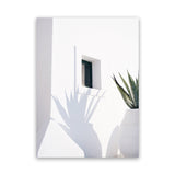 Shop Cactus Shadow Photo Canvas Art Print-Boho, Botanicals, Coastal, Greece, Hamptons, Photography, Photography Canvas Prints, Portrait, Tropical, View All, White-framed wall decor artwork