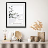Shop Santorini Olive Branch Photo Art Print-Boho, Botanicals, Coastal, Greece, Green, Hamptons, Photography, Portrait, Tropical, View All, White-framed poster wall decor artwork