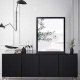 Shop Santorini Olive Branch Photo Art Print-Boho, Botanicals, Coastal, Greece, Green, Hamptons, Photography, Portrait, Tropical, View All, White-framed poster wall decor artwork