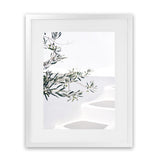 Shop Santorini Olive Branch Photo Art Print-Boho, Botanicals, Coastal, Greece, Green, Hamptons, Photography, Portrait, Tropical, View All, White-framed poster wall decor artwork