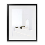 Shop Santorini Balcony Photo Art Print-Boho, Coastal, Greece, Hamptons, Photography, Portrait, View All, White-framed poster wall decor artwork