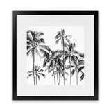 Shop Island Coconut Palms (Square) Photo Art Print-Black, Boho, Photography, Square, Tropical, View All, White-framed poster wall decor artwork
