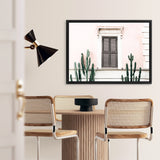 Shop Cactus Villa I Photo Canvas Art Print-Boho, Green, Landscape, Moroccan Days, Photography, Photography Canvas Prints, Pink, Tropical, View All-framed wall decor artwork
