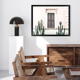 Shop Cactus Villa I Photo Art Print-Boho, Green, Landscape, Moroccan Days, Photography, Pink, Tropical, View All-framed poster wall decor artwork