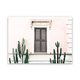 Shop Cactus Villa I Photo Canvas Art Print-Boho, Green, Landscape, Moroccan Days, Photography, Photography Canvas Prints, Pink, Tropical, View All-framed wall decor artwork