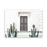 Shop Cactus Villa II Photo Canvas Art Print-Boho, Green, Landscape, Moroccan Days, Photography, Photography Canvas Prints, Tropical, View All, White-framed wall decor artwork