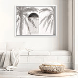 Shop Pastel Palm Shadows II Photo Canvas Art Print-Boho, Coastal, Greece, Landscape, Moroccan Days, Neutrals, Photography, Photography Canvas Prints, Tropical, View All, White-framed wall decor artwork