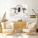Shop Moroccan Entrance Photo Canvas Art Print-Boho, Landscape, Moroccan Days, Neutrals, Photography, Photography Canvas Prints, Pink, Tropical, View All-framed wall decor artwork