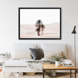 Shop Desert Palms I Photo Canvas Art Print-Horizontal, Landscape, Moroccan Days, Neutrals, Photography, Photography Canvas Prints, Pink, Rectangle, Tropical, View All-framed wall decor artwork