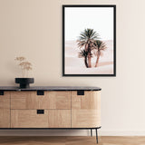 Shop Desert Palms II Photo Canvas Art Print-Moroccan Days, Neutrals, Photography, Photography Canvas Prints, Pink, Portrait, Rectangle, Tropical, View All-framed wall decor artwork