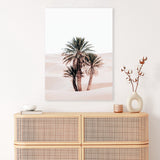 Shop Desert Palms II Photo Canvas Art Print-Moroccan Days, Neutrals, Photography, Photography Canvas Prints, Pink, Portrait, Rectangle, Tropical, View All-framed wall decor artwork