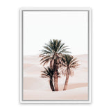 Shop Desert Palms II Photo Canvas Art Print-Moroccan Days, Neutrals, Photography, Photography Canvas Prints, Pink, Portrait, Rectangle, Tropical, View All-framed wall decor artwork