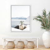 Shop View From Santorini Photo Canvas Art Print-Blue, Boho, Coastal, Greece, Photography, Photography Canvas Prints, Portrait, View All, White-framed wall decor artwork