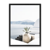 Shop View From Santorini Photo Canvas Art Print-Blue, Boho, Coastal, Greece, Photography, Photography Canvas Prints, Portrait, View All, White-framed wall decor artwork