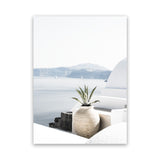 Shop View From Santorini Photo Canvas Art Print-Blue, Boho, Coastal, Greece, Photography, Photography Canvas Prints, Portrait, View All, White-framed wall decor artwork