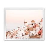 Shop Sunset in Santorini Photo Art Print-Greece, Landscape, Photography, Pink, View All-framed poster wall decor artwork