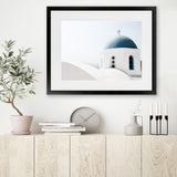 Shop Santorini Vista II Photo Art Print-Blue, Coastal, Greece, Landscape, Photography, View All, White-framed poster wall decor artwork