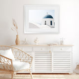 Shop Santorini Vista II Photo Art Print-Blue, Coastal, Greece, Landscape, Photography, View All, White-framed poster wall decor artwork
