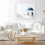Shop Santorini Vista II Photo Art Print-Blue, Coastal, Greece, Landscape, Photography, View All, White-framed poster wall decor artwork