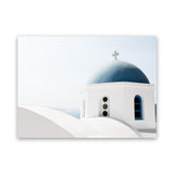 Shop Santorini Vista II Photo Canvas Art Print-Blue, Coastal, Greece, Landscape, Photography, Photography Canvas Prints, View All, White-framed wall decor artwork