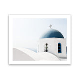 Shop Santorini Vista II Photo Art Print-Blue, Coastal, Greece, Landscape, Photography, View All, White-framed poster wall decor artwork