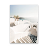 Shop Oia Stairs Photo Canvas Art Print-Blue, Coastal, Greece, Photography, Photography Canvas Prints, Portrait, View All, White-framed wall decor artwork