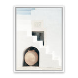 Shop Grecian Vase Photo Canvas Art Print-Boho, Coastal, Greece, Photography, Photography Canvas Prints, Portrait, View All, White-framed wall decor artwork