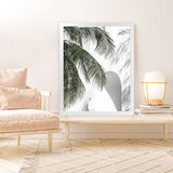 Shop Tropical Palm Villa Photo Art Print-Coastal, Greece, Green, Hamptons, Moroccan Days, Photography, Portrait, Tropical, View All, White-framed poster wall decor artwork