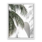 Shop Tropical Palm Villa Photo Canvas Art Print-Coastal, Green, Hamptons, Moroccan Days, Photography, Photography Canvas Prints, Portrait, Tropical, View All, White-framed wall decor artwork
