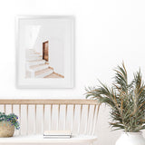 Shop Villa Steps Photo Art Print-Boho, Greece, Moroccan Days, Neutrals, Photography, Portrait, View All, White-framed poster wall decor artwork