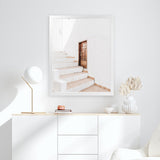 Shop Villa Steps Photo Art Print-Boho, Greece, Moroccan Days, Neutrals, Photography, Portrait, View All, White-framed poster wall decor artwork