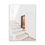 Shop Villa Steps Photo Canvas Art Print-Boho, Greece, Moroccan Days, Neutrals, Photography, Photography Canvas Prints, Portrait, View All, White-framed wall decor artwork
