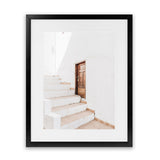 Shop Villa Steps Photo Art Print-Boho, Greece, Moroccan Days, Neutrals, Photography, Portrait, View All, White-framed poster wall decor artwork