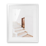 Shop Villa Steps Photo Art Print-Boho, Greece, Moroccan Days, Neutrals, Photography, Portrait, View All, White-framed poster wall decor artwork