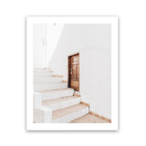 Shop Villa Steps Photo Art Print-Boho, Greece, Moroccan Days, Neutrals, Photography, Portrait, View All, White-framed poster wall decor artwork