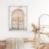 Shop Old Wooden Doorway Photo Canvas Art Print-Boho, Brown, Greece, Moroccan Days, Neutrals, Photography, Photography Canvas Prints, Portrait, View All-framed wall decor artwork