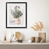 Shop Mediterranean Villa Photo Art Print-Botanicals, Greece, Green, Neutrals, Photography, Pink, Portrait, View All-framed poster wall decor artwork