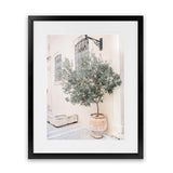 Shop Mediterranean Villa Photo Art Print-Botanicals, Greece, Green, Neutrals, Photography, Pink, Portrait, View All-framed poster wall decor artwork